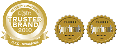 Trusted Brand Gold award 2021 – Singapore Superbrands Thailand 2005, 2006
